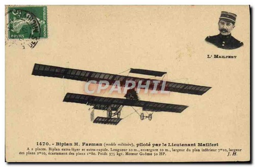 Biplan farman modèle - h.,