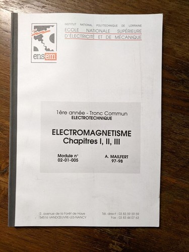 Electromagnetisme chapitres - electromagnetisme,